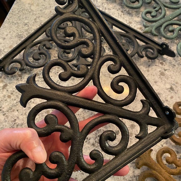 Antique Vintage cast Iron solid shelf brac… - Picture 9 of 12